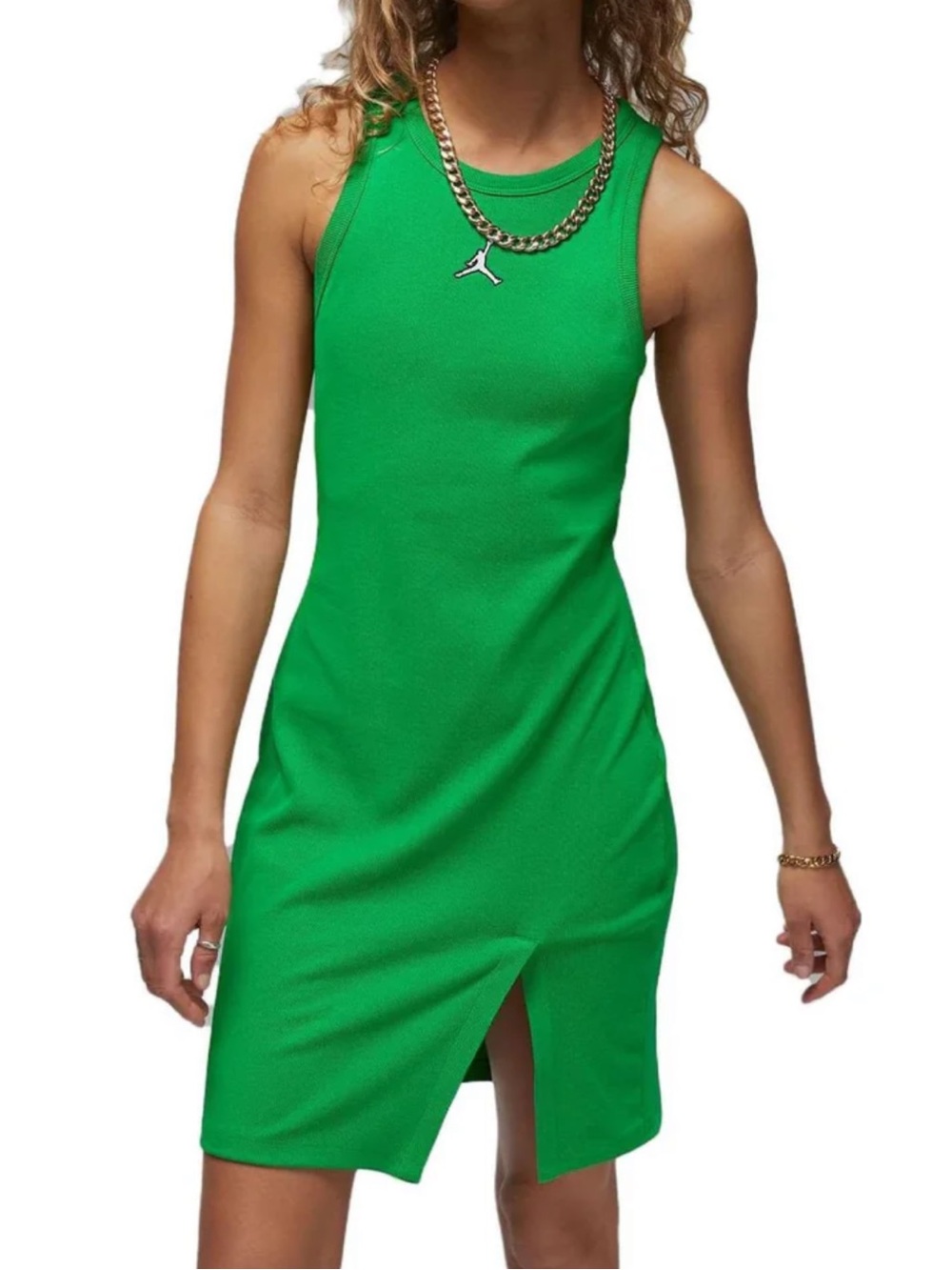 NWT Nike Air Jordan Ribbed Tank Top Dress Tight Fit Lucky Green Women’s Medium